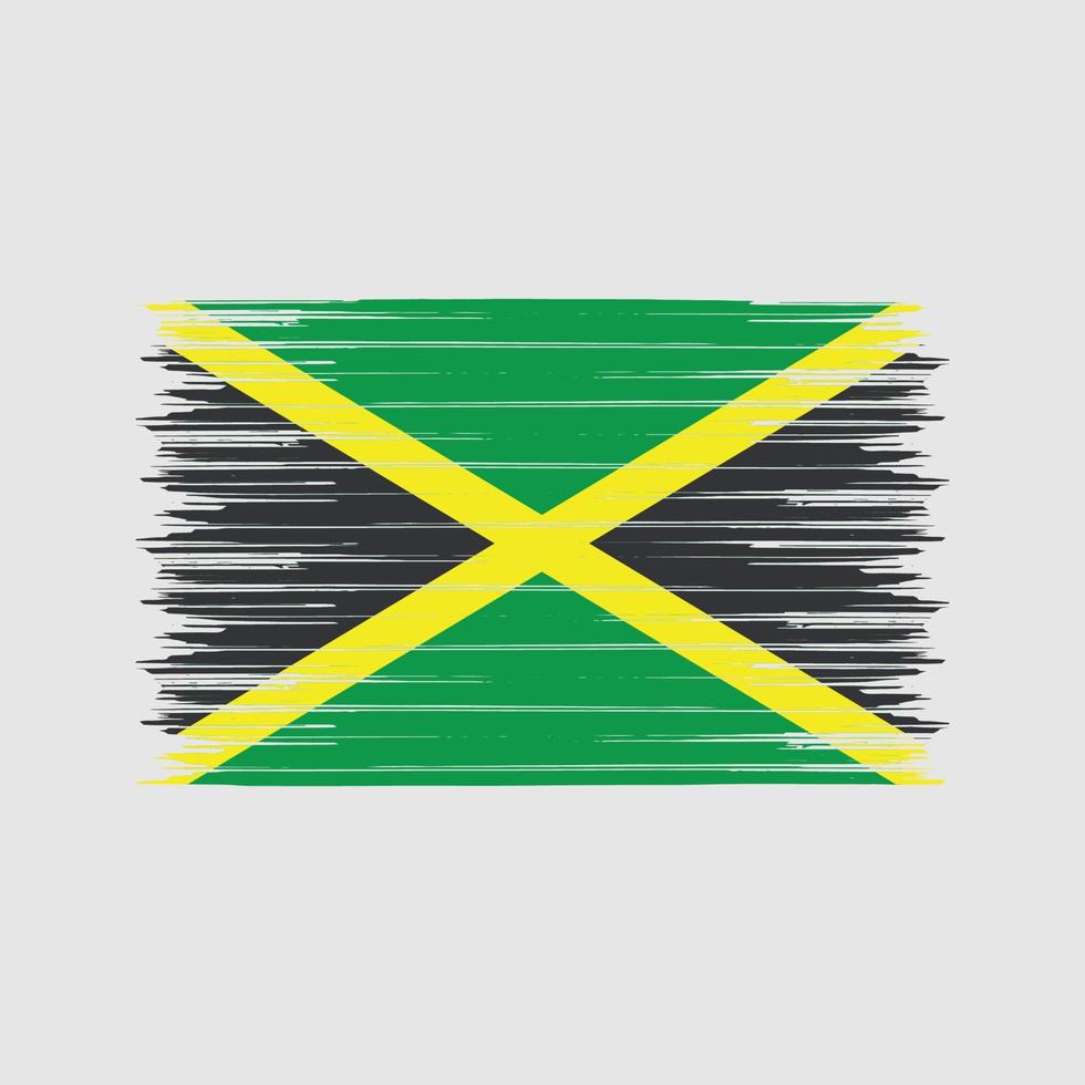 pincel de bandeira da jamaicana. bandeira nacional vetor