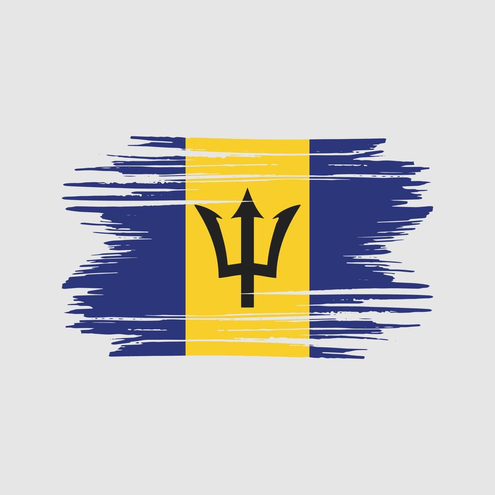 pinceladas de bandeira de barbados. bandeira nacional vetor