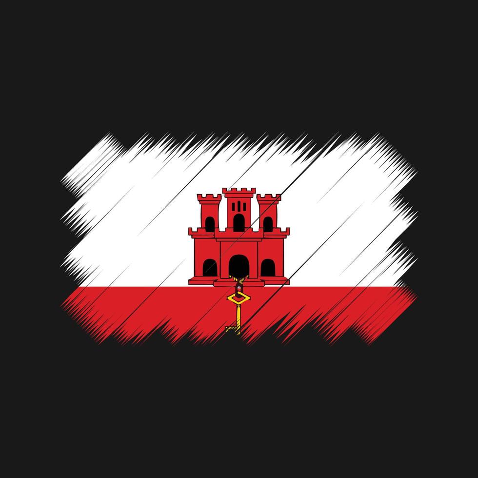 vetor de escova de bandeira de gibraltar. bandeira nacional