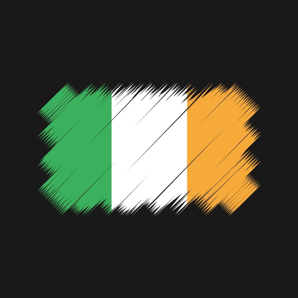 vetor de pincel de bandeira da irlanda. bandeira nacional