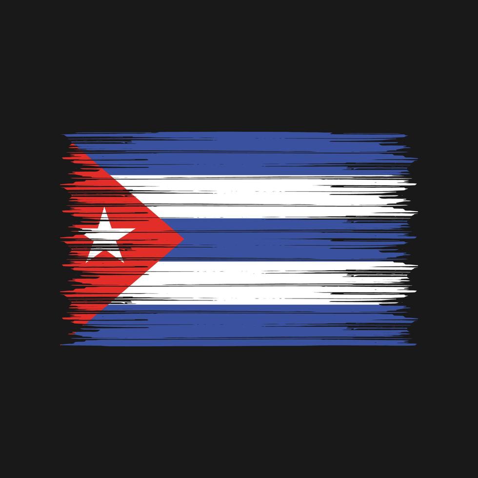 pincel de bandeira de cuba. bandeira nacional vetor