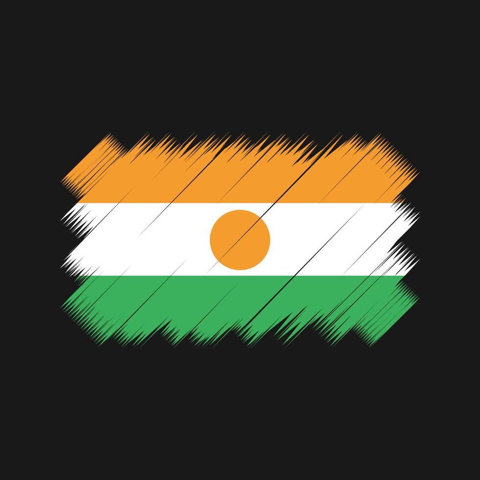 vetor de pincel de bandeira do niger. bandeira nacional