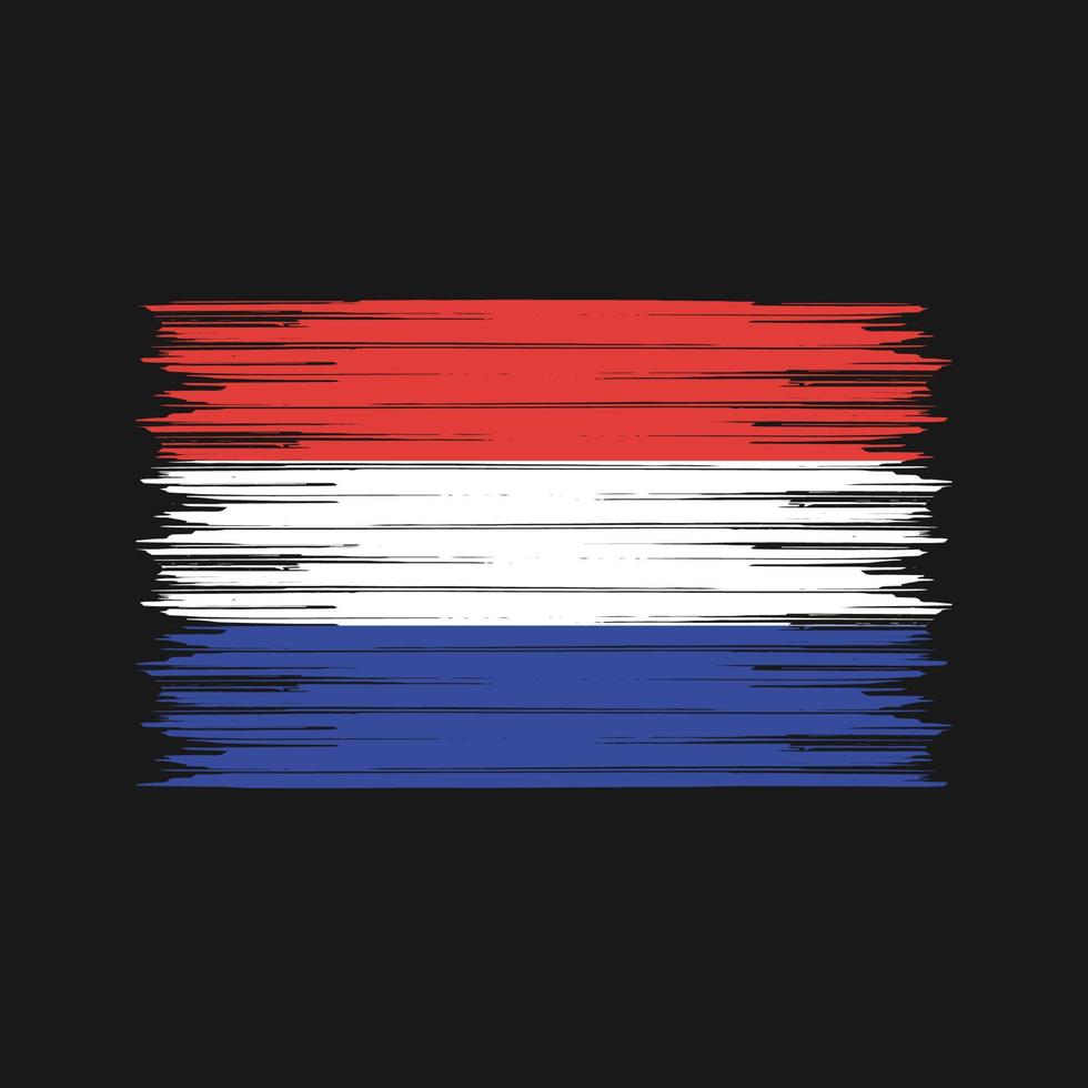 escova de bandeira holandesa. bandeira nacional vetor