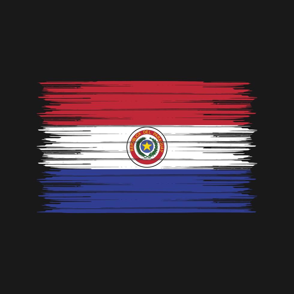 pincel de bandeira do paraguai. bandeira nacional vetor