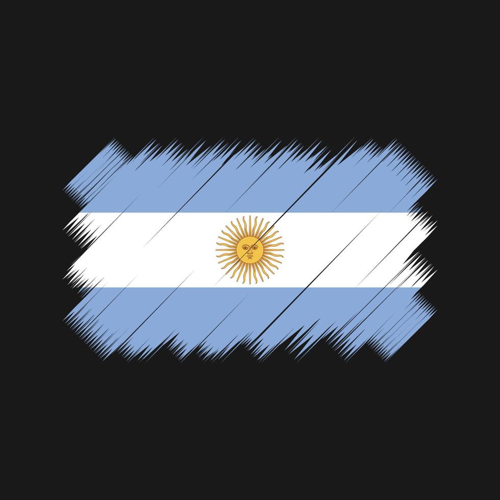 vetor de pincel de bandeira argentina. bandeira nacional