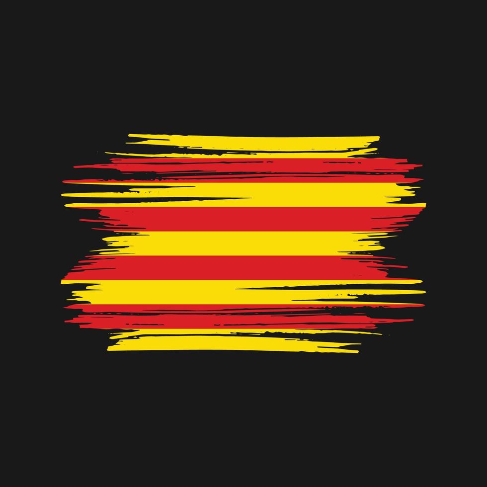 pinceladas de bandeira da Catalunha. bandeira nacional vetor