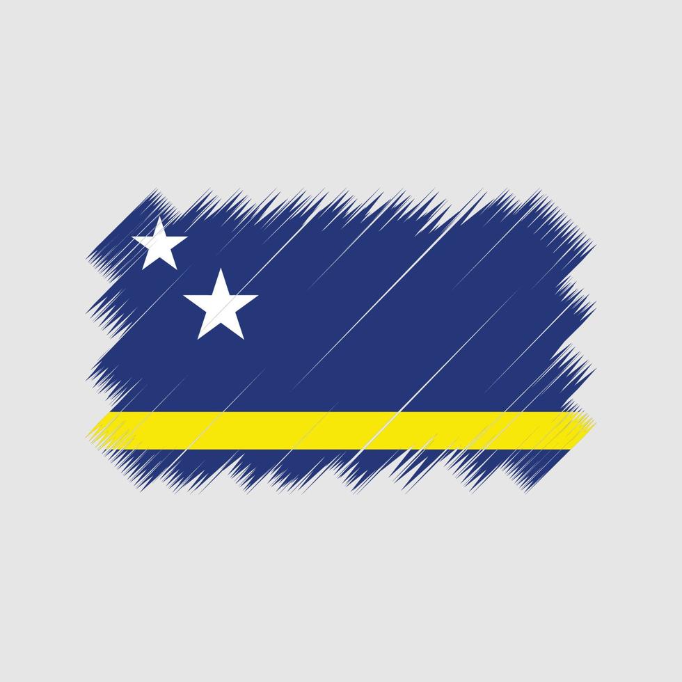 vetor de pincel de bandeira de curaçao. bandeira nacional
