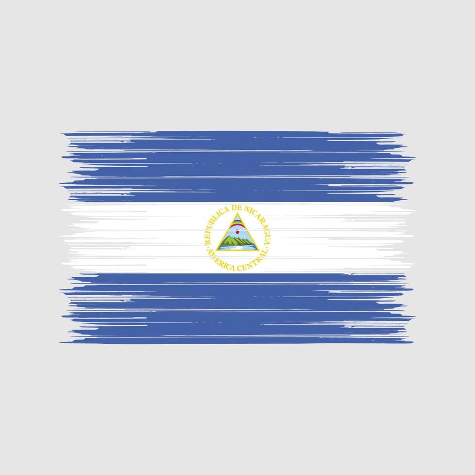 pincel de bandeira da nicarágua. bandeira nacional vetor