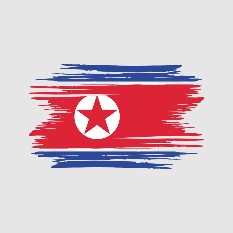 pinceladas de bandeira da coreia do norte. bandeira nacional vetor