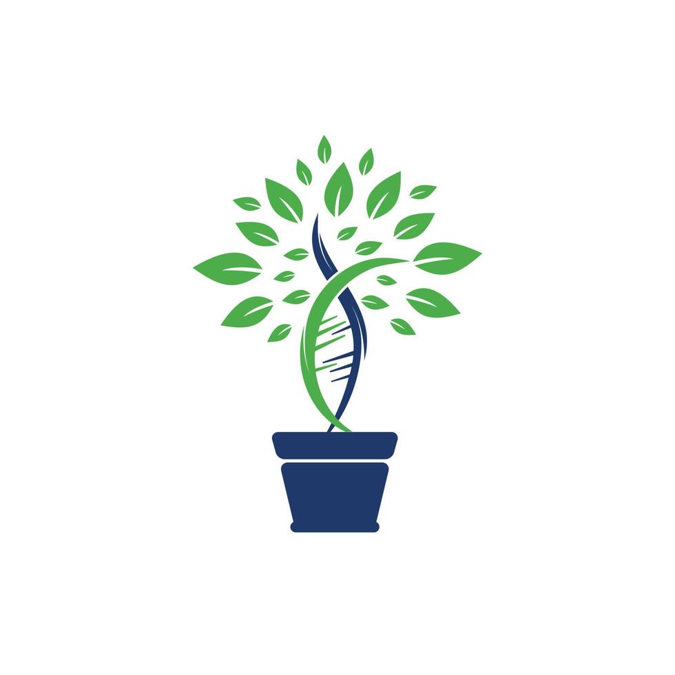 design de logotipo de vetor de planta de DNA. conceito de design de logotipo de vetor de DNA orgânico.
