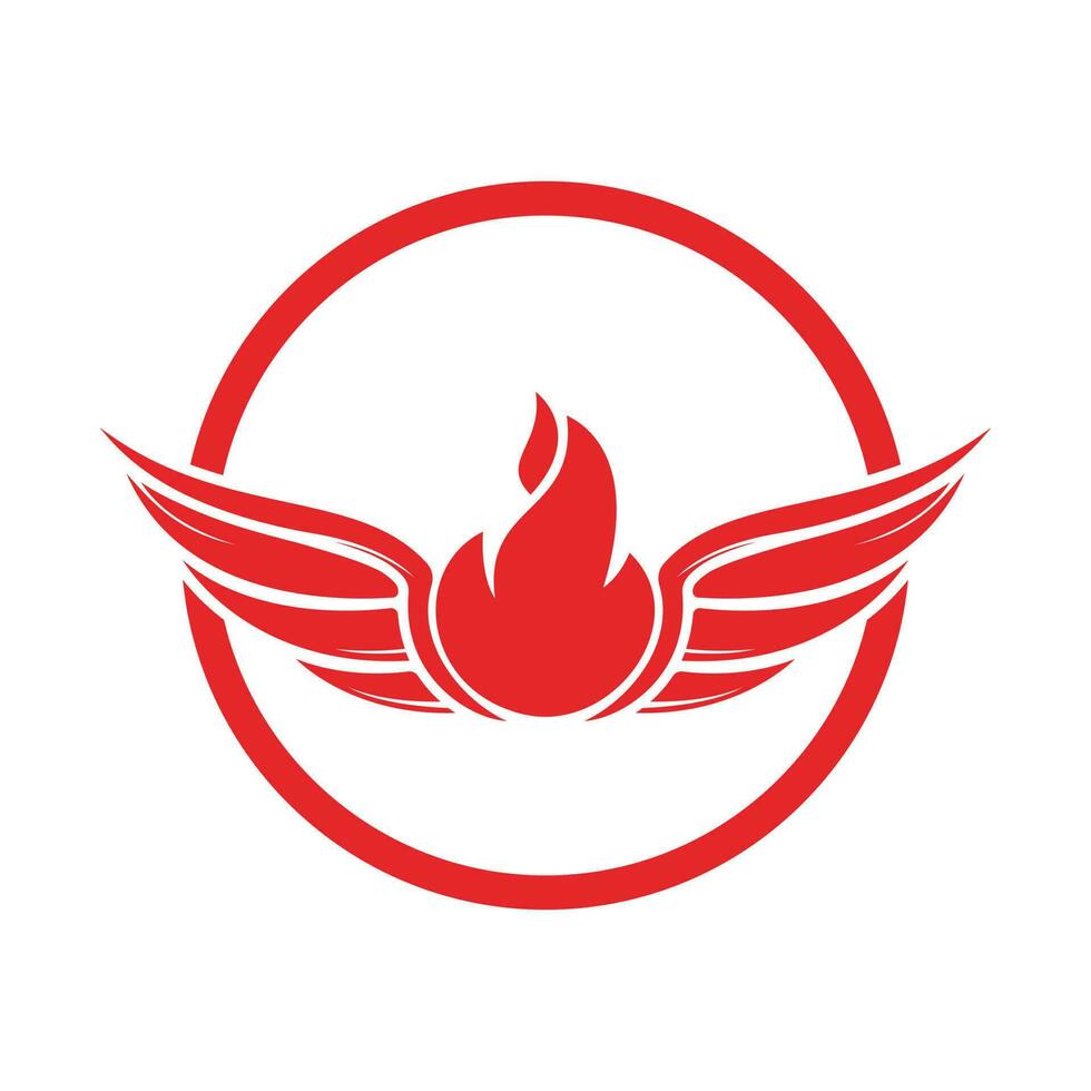 design de logotipo de vetor de asas de fogo. forma heráldica com asas abstratas, modelo de design de logotipo vetorial.