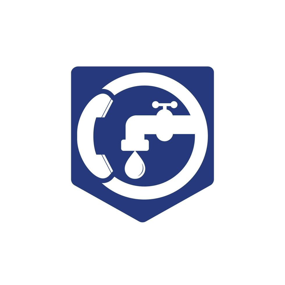 design de logotipo de vetor de chamada de serviço de encanador. conceito de logotipo de serviço de água.