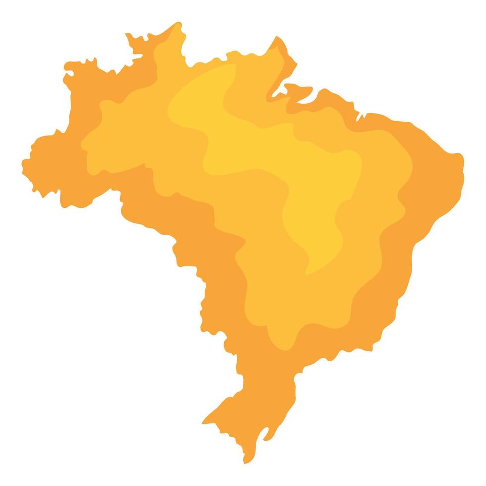 silhueta amarela do mapa do brasil vetor