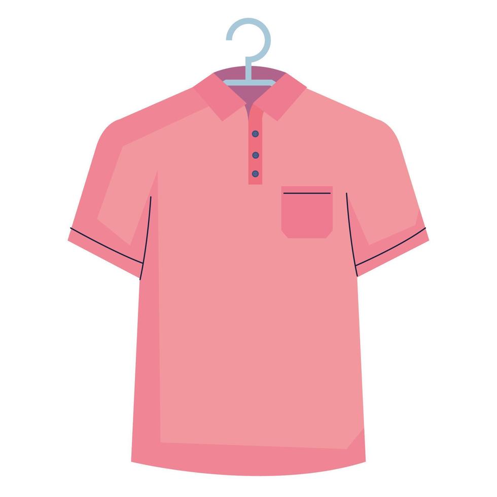 camisa rosa em prendedor de roupa vetor