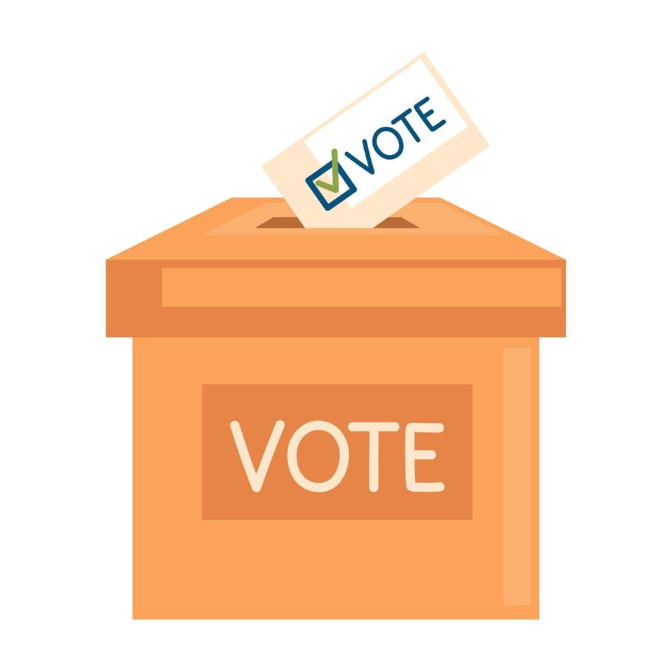 urna com cartão de voto vetor
