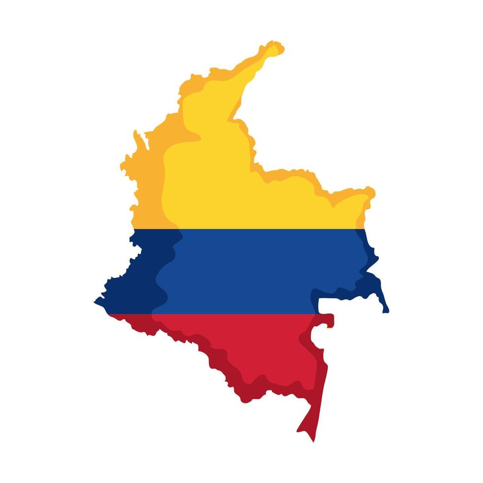 bandeira colombiana no mapa vetor