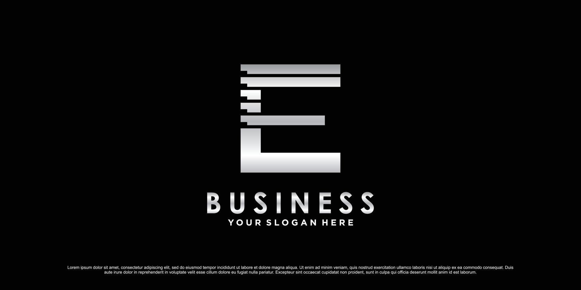 letra inicial de design de logotipo monograma e para negócios ou pessoal com vetor premium de conceito criativo