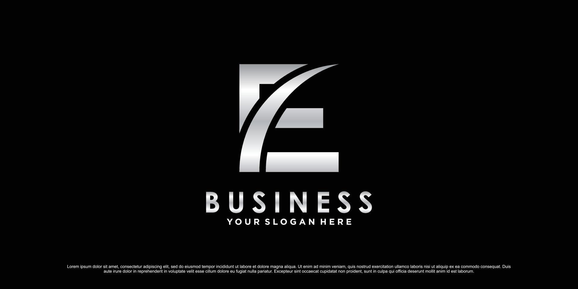 letra inicial de design de logotipo monograma e para negócios ou pessoal com vetor premium de conceito criativo