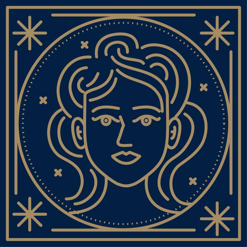 símbolo do zodíaco da astrologia de virgem vetor