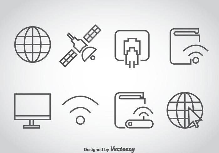 Vector de ícones do esquema da Internet