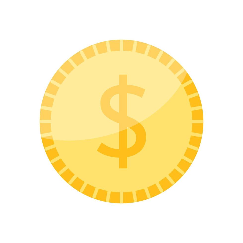 moeda de símbolo de moeda do dólar. vetor