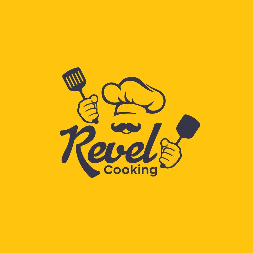 design de logotipo de chef de cozinha vetor