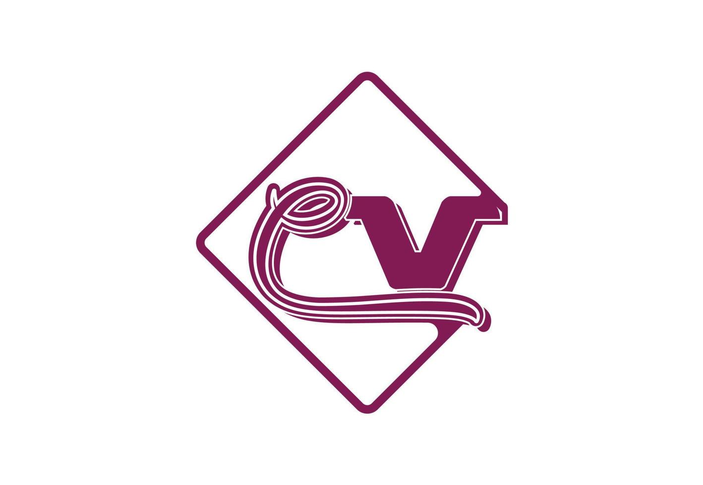 modelo de design de logotipo e ícone de carta cv vetor