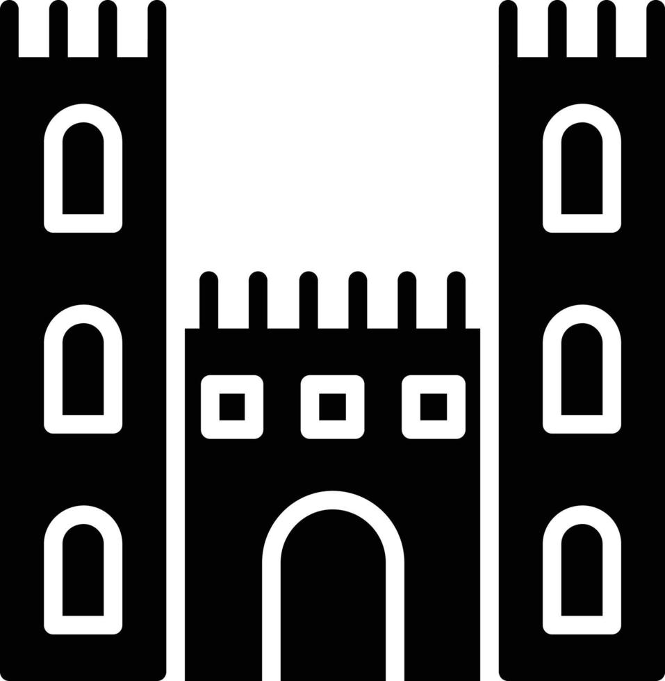 ícone de glifo do castelo vetor