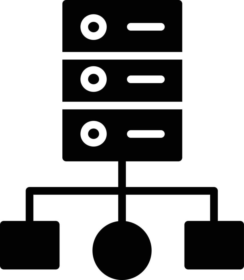 ícone de glifo de computação em cluster vetor