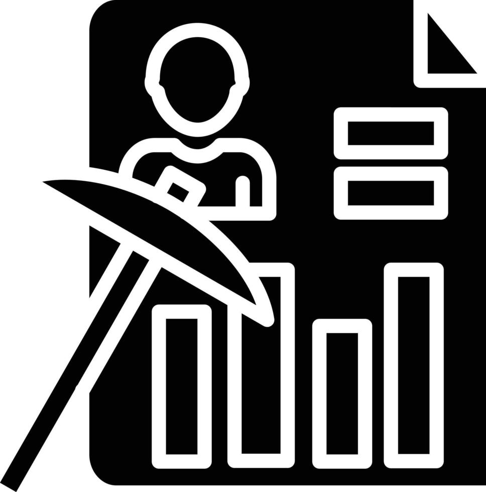 ícone de glifo de mineração de dados vetor