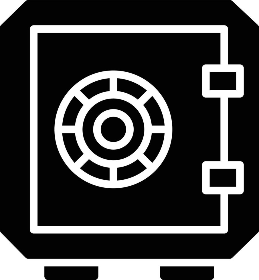 ícone de glifo de caixa de segurança vetor