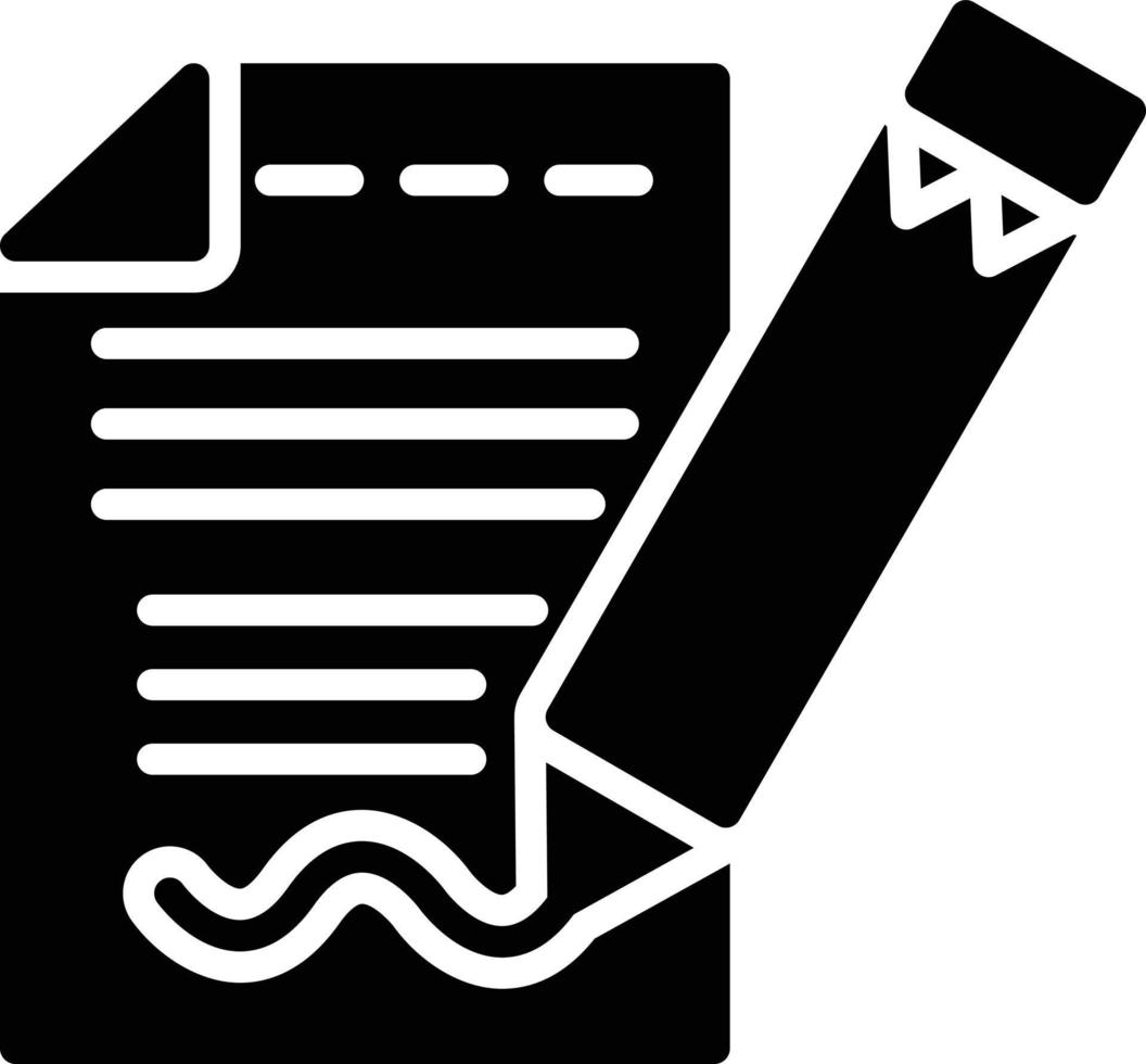 assinatura de ícone de glifo de contrato vetor