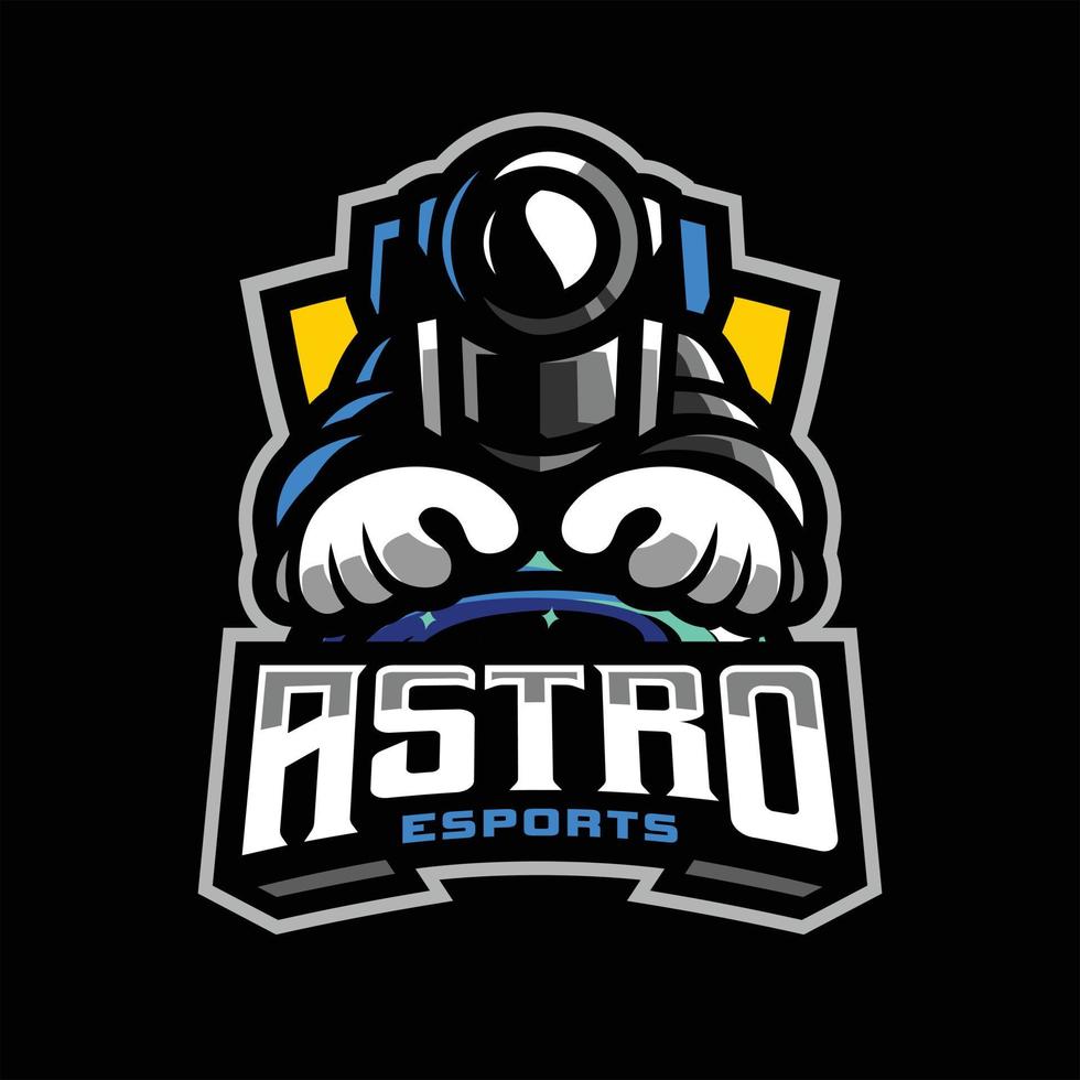 logotipo de jogo de mascote de astronauta vetor