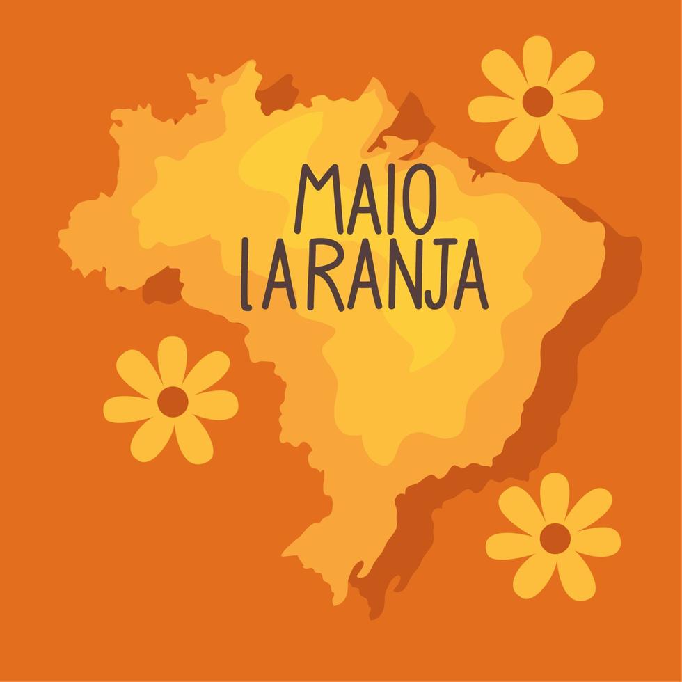 cartão postal maio laranja vetor