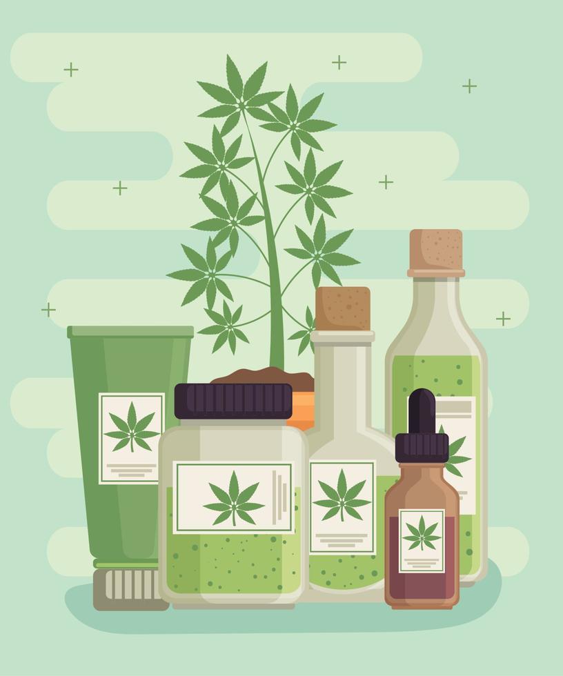 produtos de cannabis medicinal vetor