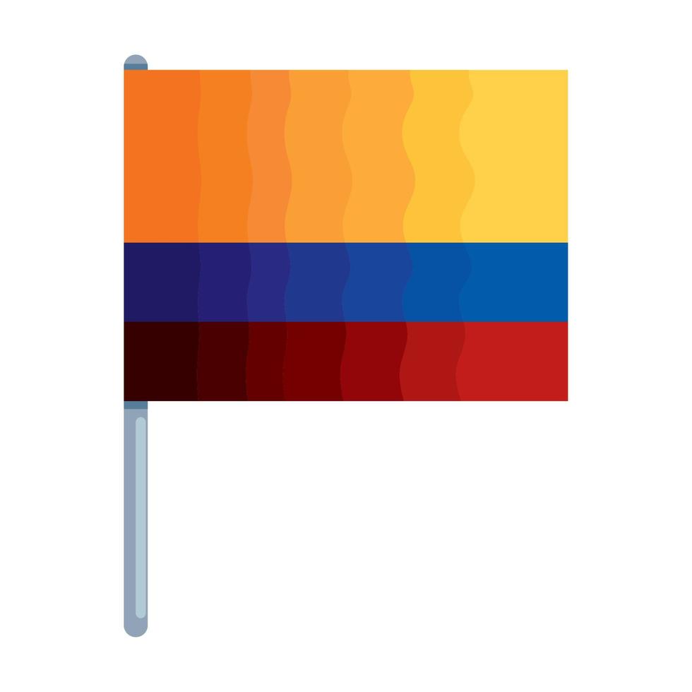 bandeira colombiana no mastro vetor