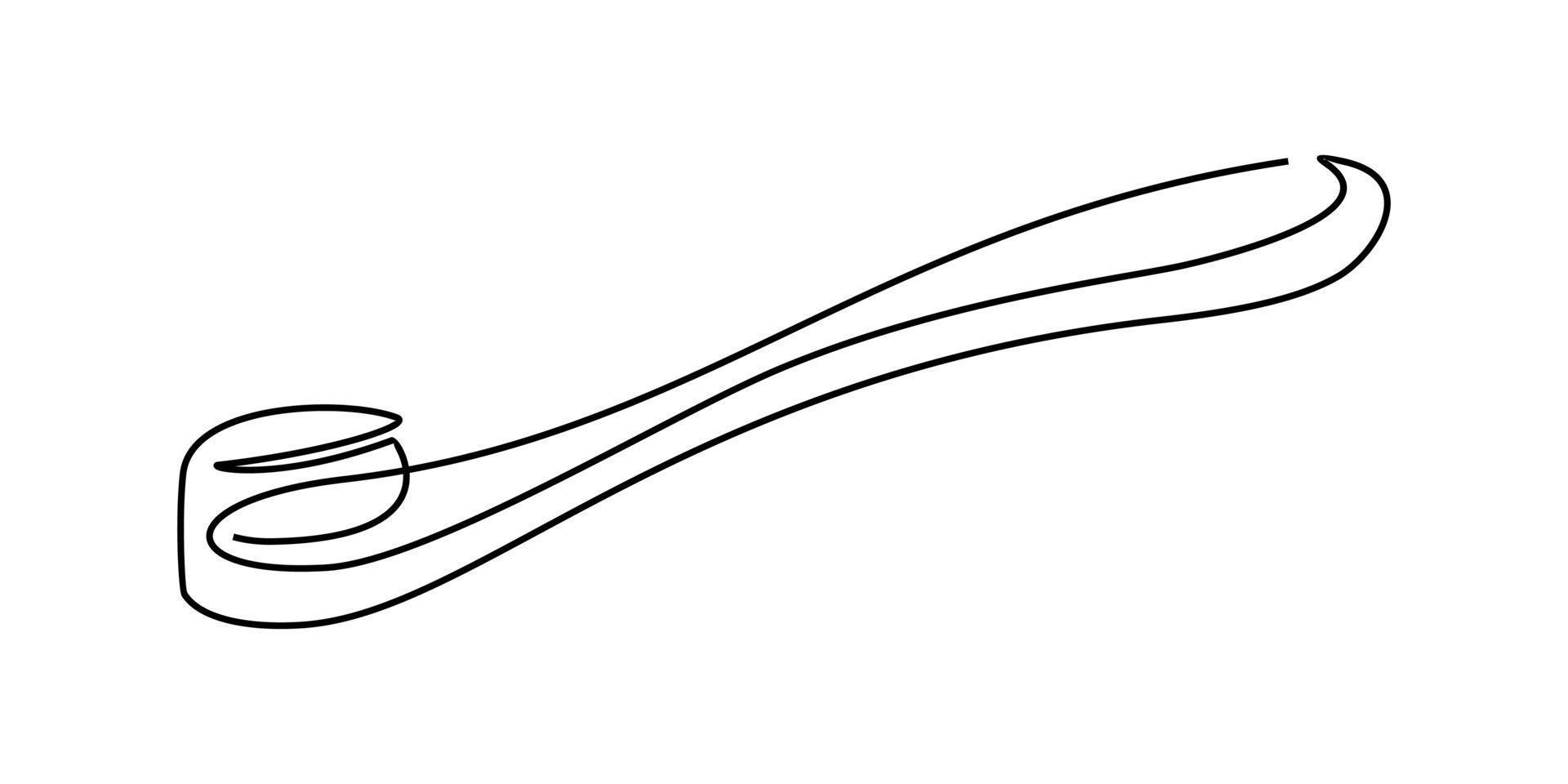 escova de dentes uma linha. atendimento odontológico - estilo incrível de ilustração vetorial. Higiene oral. saúde e odontologia vetor