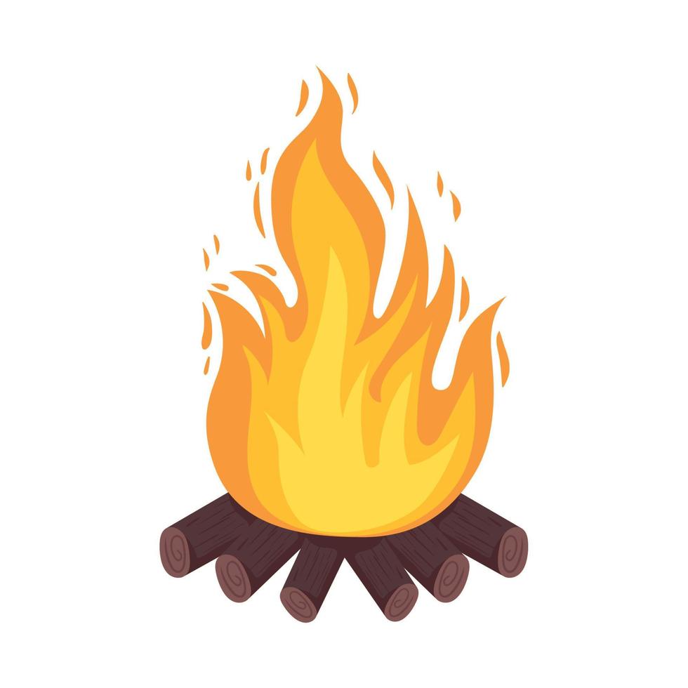 chama de fogueira de madeira vetor