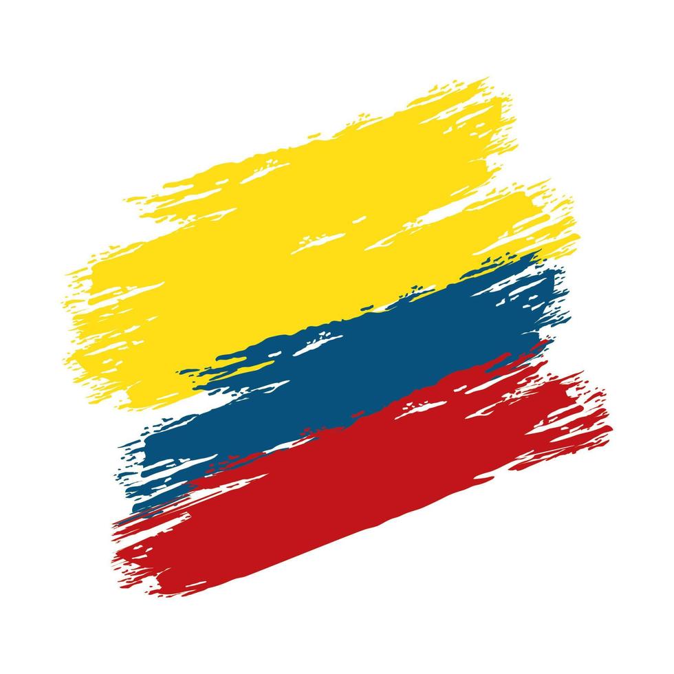 bandeira colombiana pintada vetor