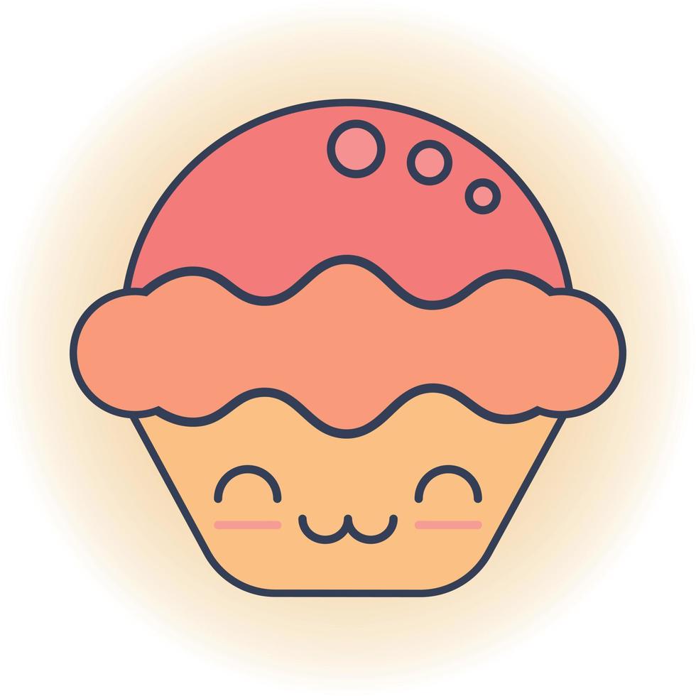 ilustração vetorial de ícone de desenho animado de torta de maçã fofa em cor pastel laranja vetor
