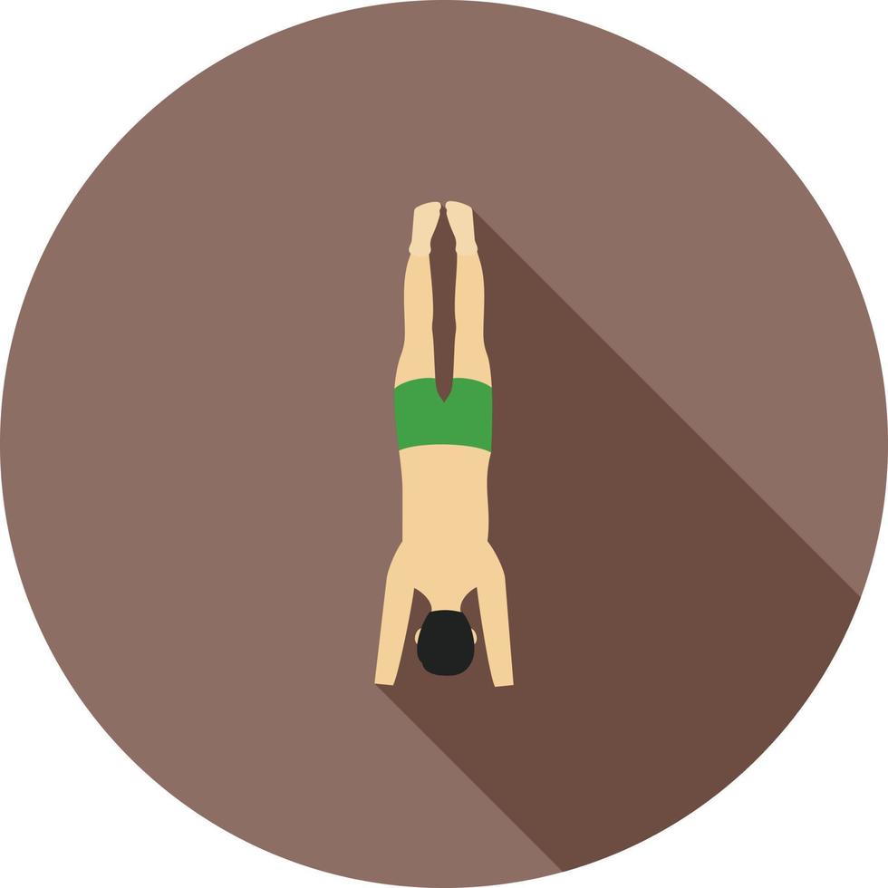 apoiar o ícone de sombra longa plana de headstand vetor