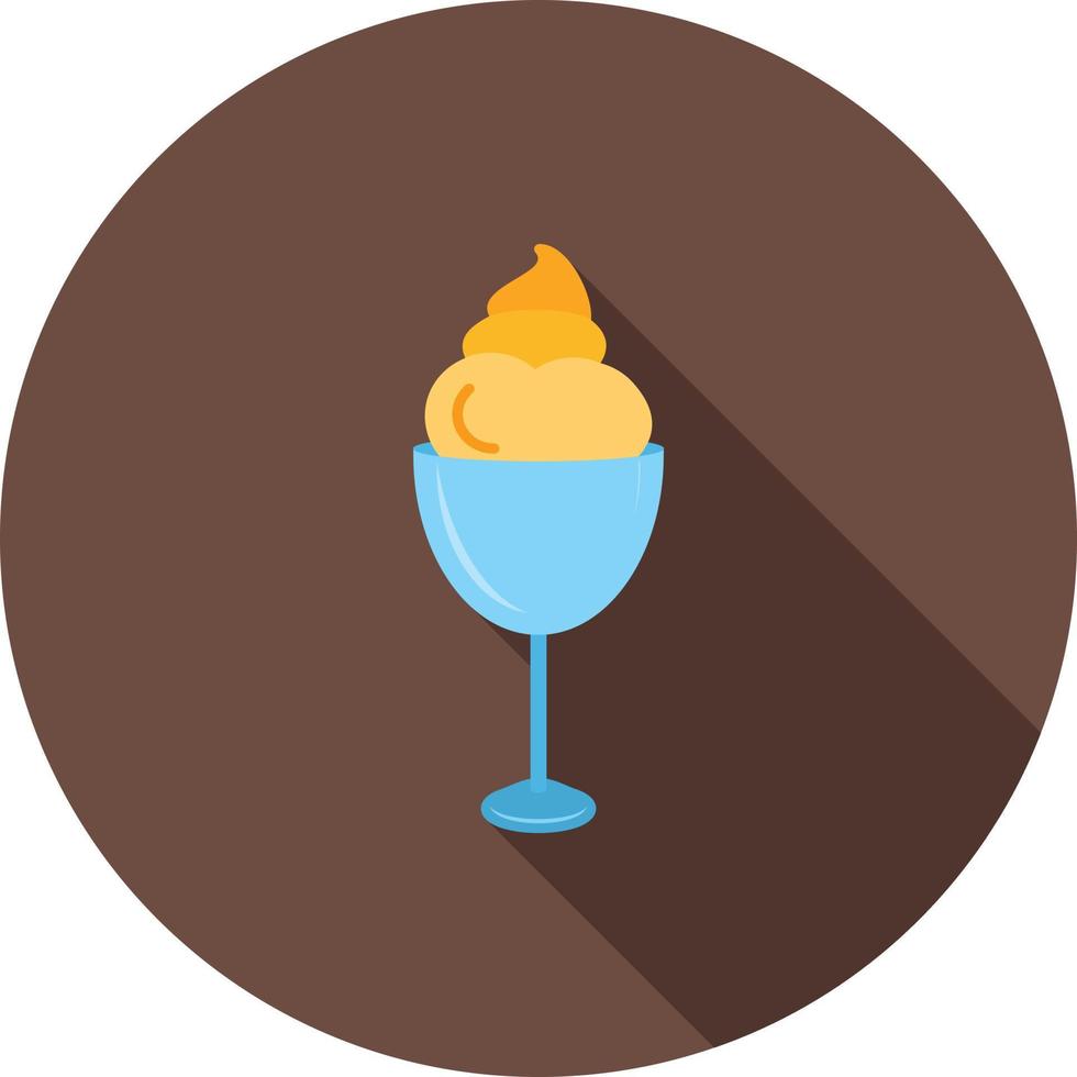 ícone de sombra longa plana de sorvete vetor
