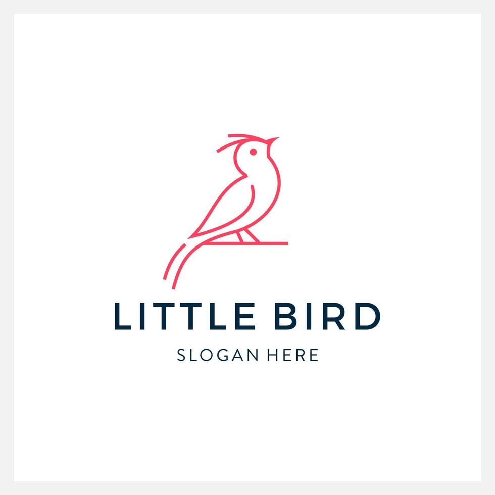 arte de linha de vetor de logotipo de pássaro