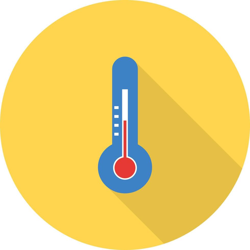 ícone de sombra longa plana de verificação de temperatura vetor