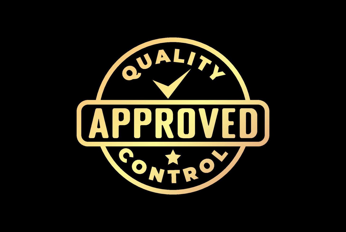 sinal de verificação circular minimalista simples para o produto de controle de qualidade aprovado emblema emblema etiqueta carimbo selo logotipo design vetor