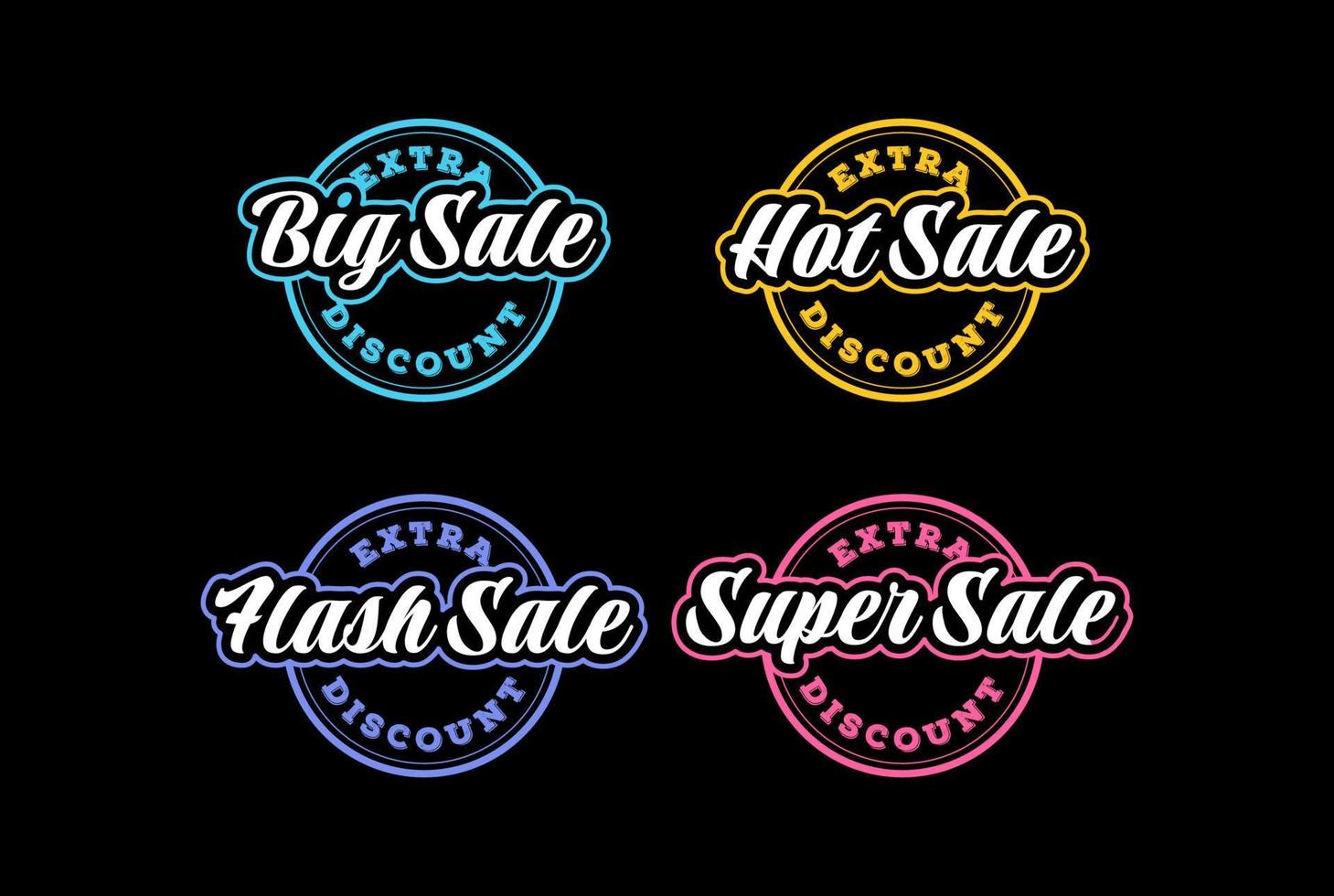 vintage retro big hot super flash venda para venda de supermercado com desconto promo emblema emblema etiqueta etiqueta selo selo design de logotipo vetor