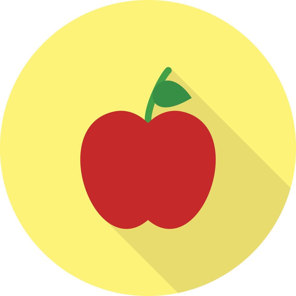 ícone de sombra longa plana de maçãs vetor