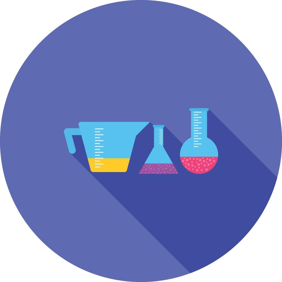 ícone de sombra plana de equipamento de química vetor