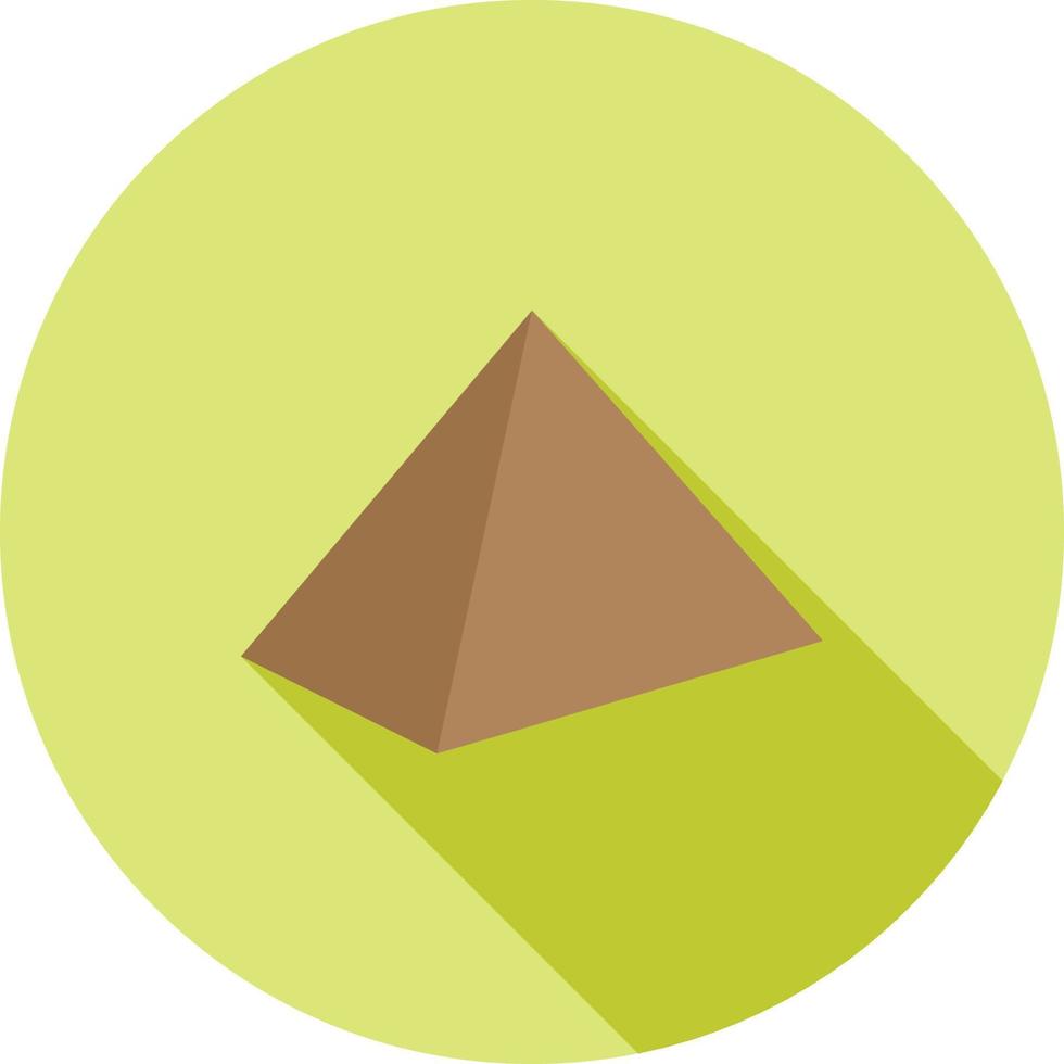 ícone de sombra longa plana de pirâmide vetor