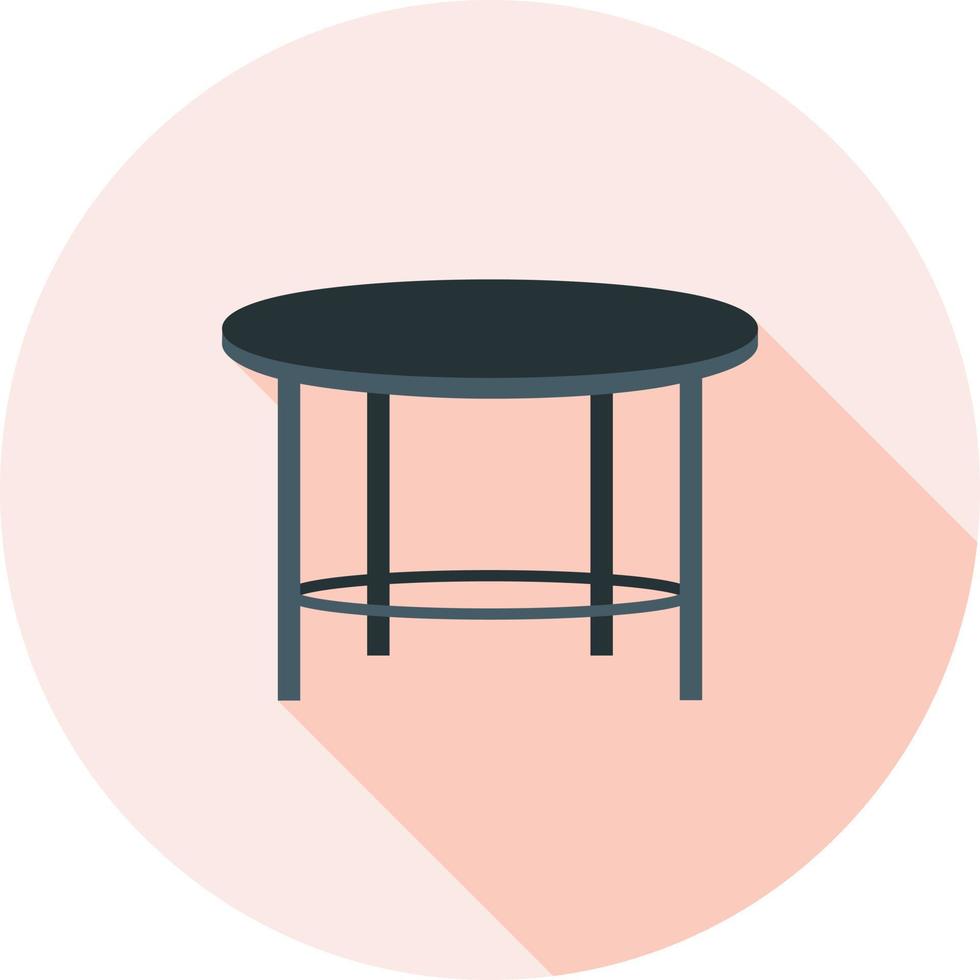 ícone de sombra longa plana de mesa de conferência vetor
